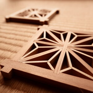 Kumiko asanoha wood coaster